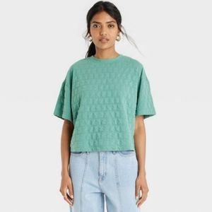 A New Day Boxy Quilted Tee Size L